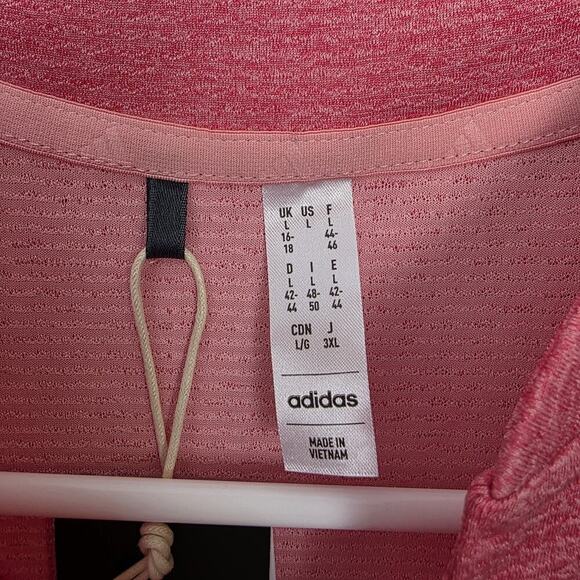 Adidas Red Ultimate Textured Sporty Golf Outdoor Sleeveless Polo Shirt Size L - Picture 3 of 9